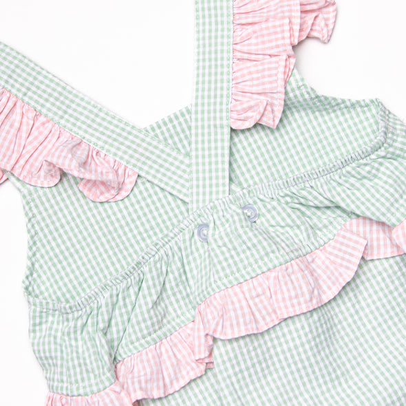 Sweet Pea Bubble Romper, Green