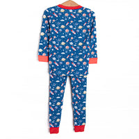 Outer Space Adventure Bamboo Pajama Set, Blue