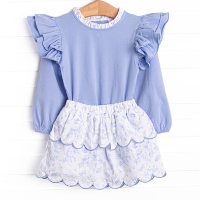 Timeless Toile Skirt Set, Blue