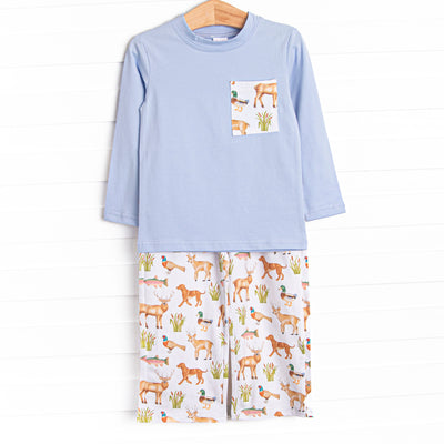 Hunting Club Pant Set, Blue