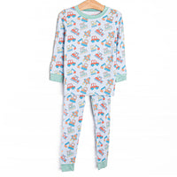 On the Go Bamboo Pajama Set, Blue