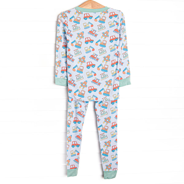 On the Go Bamboo Pajama Set, Blue