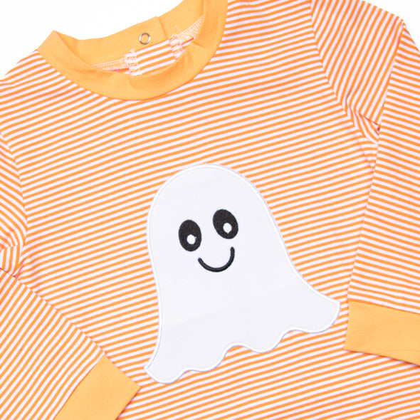 Ghoul Friend Applique Romper, Orange