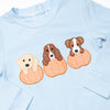 Halloween Hounds Applique Romper, Blue