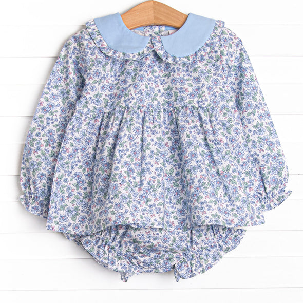 Blossom in Blue Diaper Set, Blue