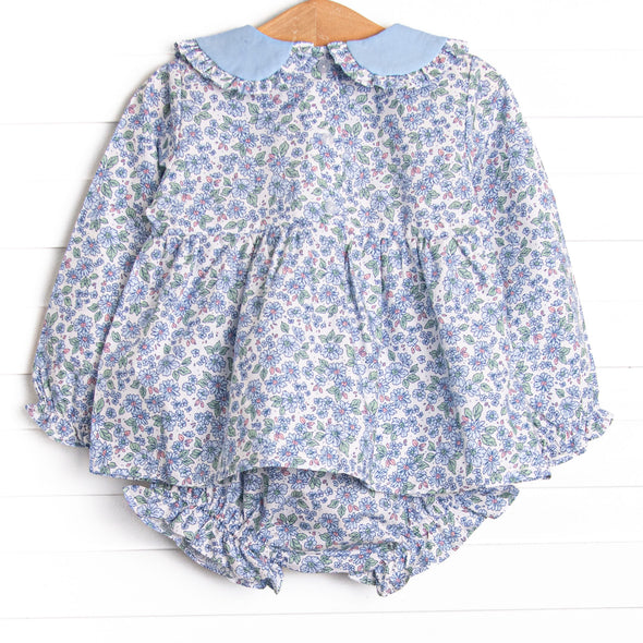 Blossom in Blue Diaper Set, Blue