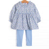 Blossom in Blue Ruffle Legging Set, Blue