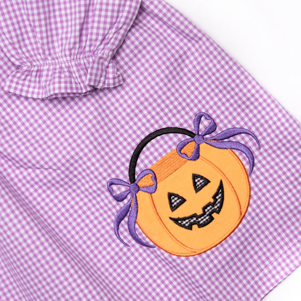 Treats not Tricks Applique Dress, Purple