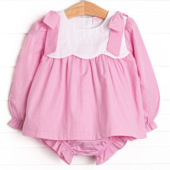 Southern Scallops Diaper Set, Pink