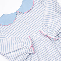 Puppy Present Smocked Diaper Set, Blue