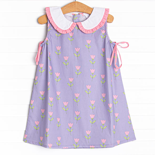 Tulip Blooms Dress, Purple