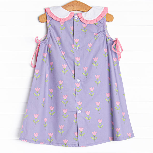 Tulip Blooms Dress, Purple
