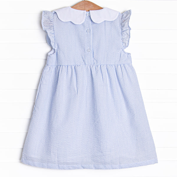 That Floral Feeling Applique Dress, Blue