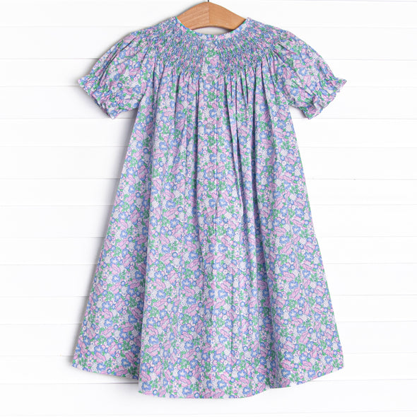 Lilac Lady Smocked Bishop Dress, Purple
