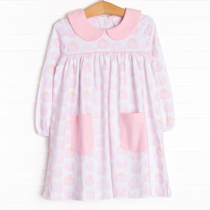 Pastel Pumpkins Dress, Pink