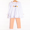 Creepy Critter Applique Legging Set, Orange