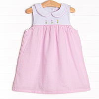Tulip Tiers Embroidered Dress, Pink