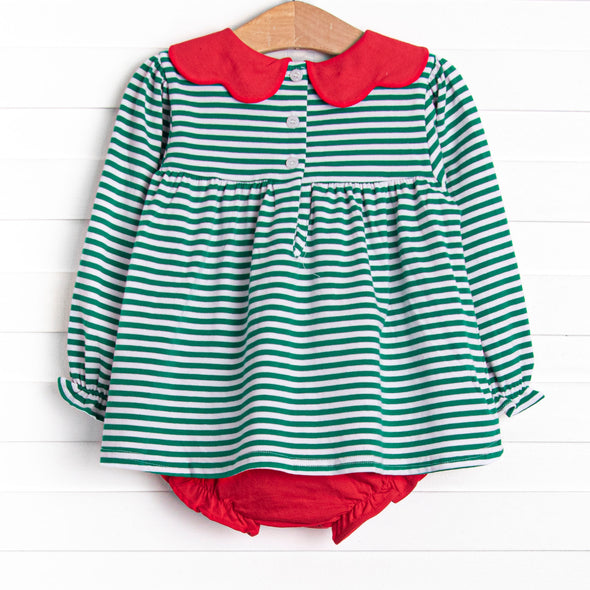 Tinsel and Thyme Diaper Set, Red and Green Stripe