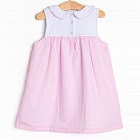 Tulip Tiers Embroidered Dress, Pink