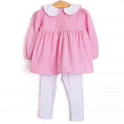 Rosehill Check Legging Set, Pink