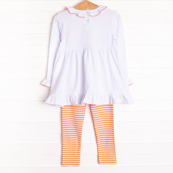 Creepy Critter Applique Legging Set, Orange
