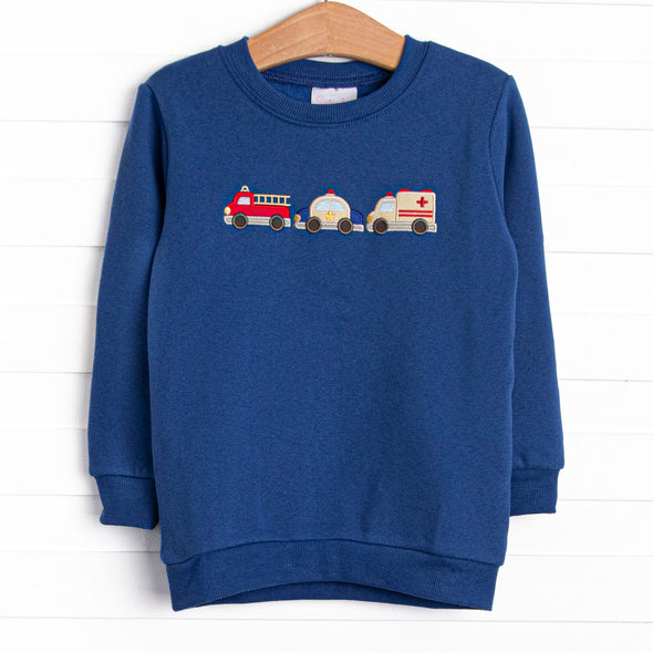First Responder Rescue Applique Sweatshirt, Blue