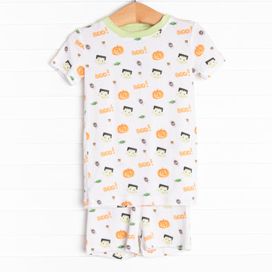 Monster Mash Bamboo Pajama Short Set, Green