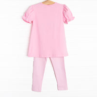 Spooky Spider Applique Legging Set, Pink