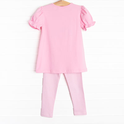 Spooky Spider Applique Legging Set, Pink