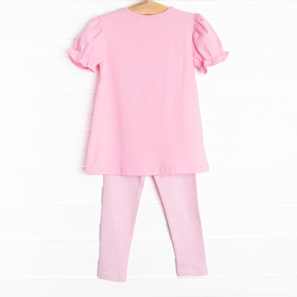 Spooky Spider Applique Legging Set, Pink