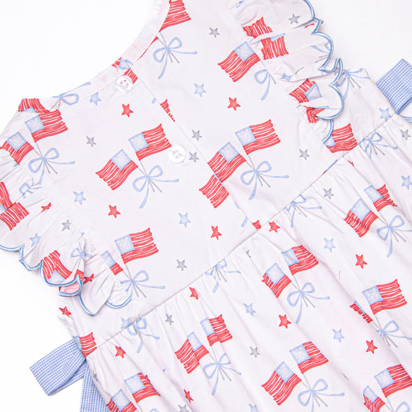 Home of the Brave Side Tie Bubble, Blue