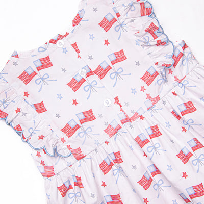 Home of the Brave Ruffle Short Set, Blue