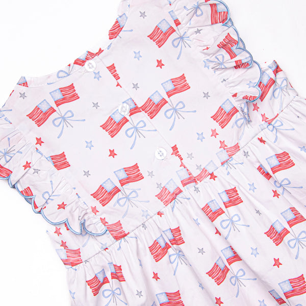 Home of the Brave Ruffle Short Set, Blue