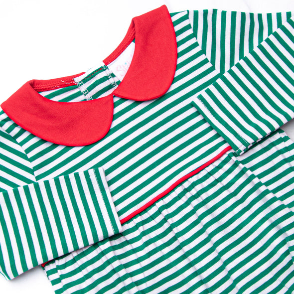 Tinsel and Thyme Bubble, Red and Green Stripe