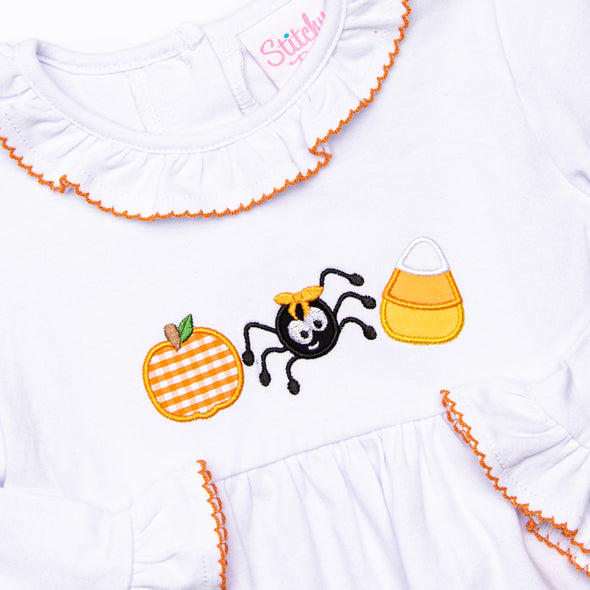 Creepy Critter Applique Legging Set, Orange