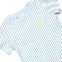 Up In the Sky Pima Embroidered Short Set, Mint