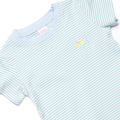 Up In the Sky Pima Embroidered Short Set, Mint