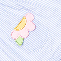 That Floral Feeling Applique Dress, Blue