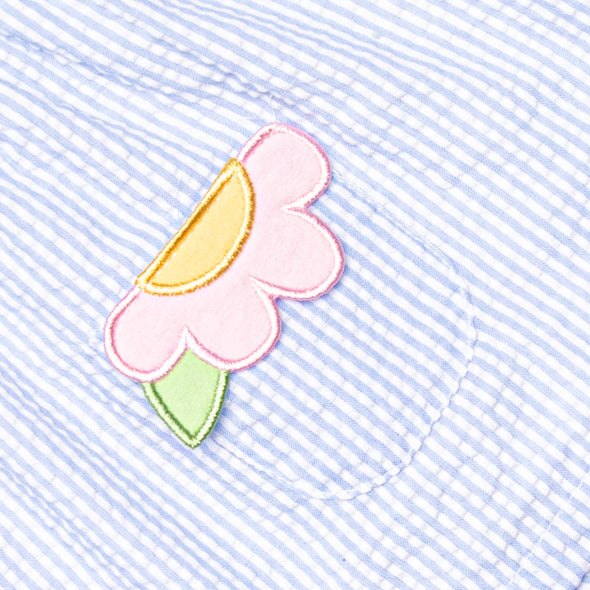 That Floral Feeling Applique Bloomer Set, Blue