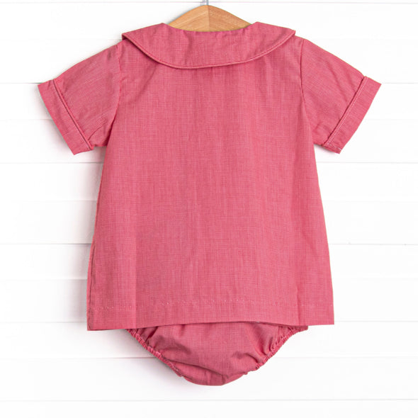 Dream Come True Applique Diaper Set, Red