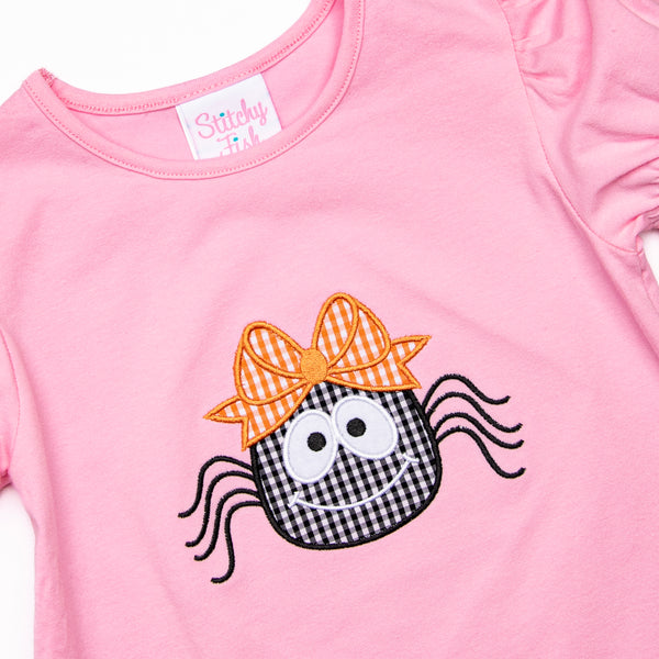 Spooky Spider Applique Legging Set, Pink