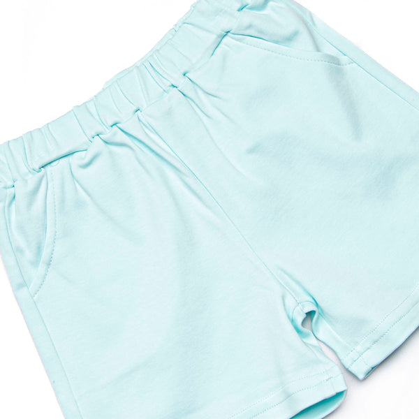 Preston Long Sleeve Pima Polo Short Set, Mint and Light Blue Stripe