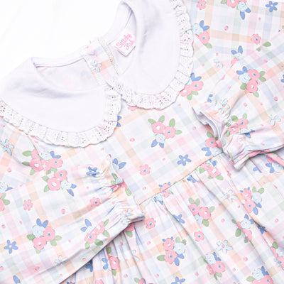Gingham Garden Party Legging Set, Pink
