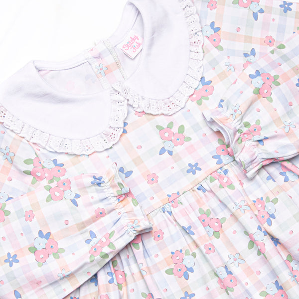 Gingham Garden Party Legging Set, Pink