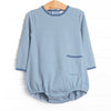 Noah Long Sleeve Pocket Bubble, Steel Blue Stripe