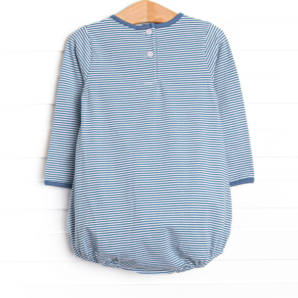 Noah Long Sleeve Pocket Bubble, Steel Blue Stripe