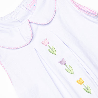 Tulip Tiers Embroidered Ruffle Short Set, Pink