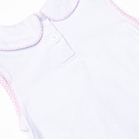 Tulip Tiers Embroidered Ruffle Short Set, Pink