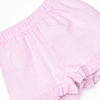 Tulip Tiers Embroidered Ruffle Short Set, Pink