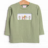 Fishing Hole Friend Smocked Top, Green